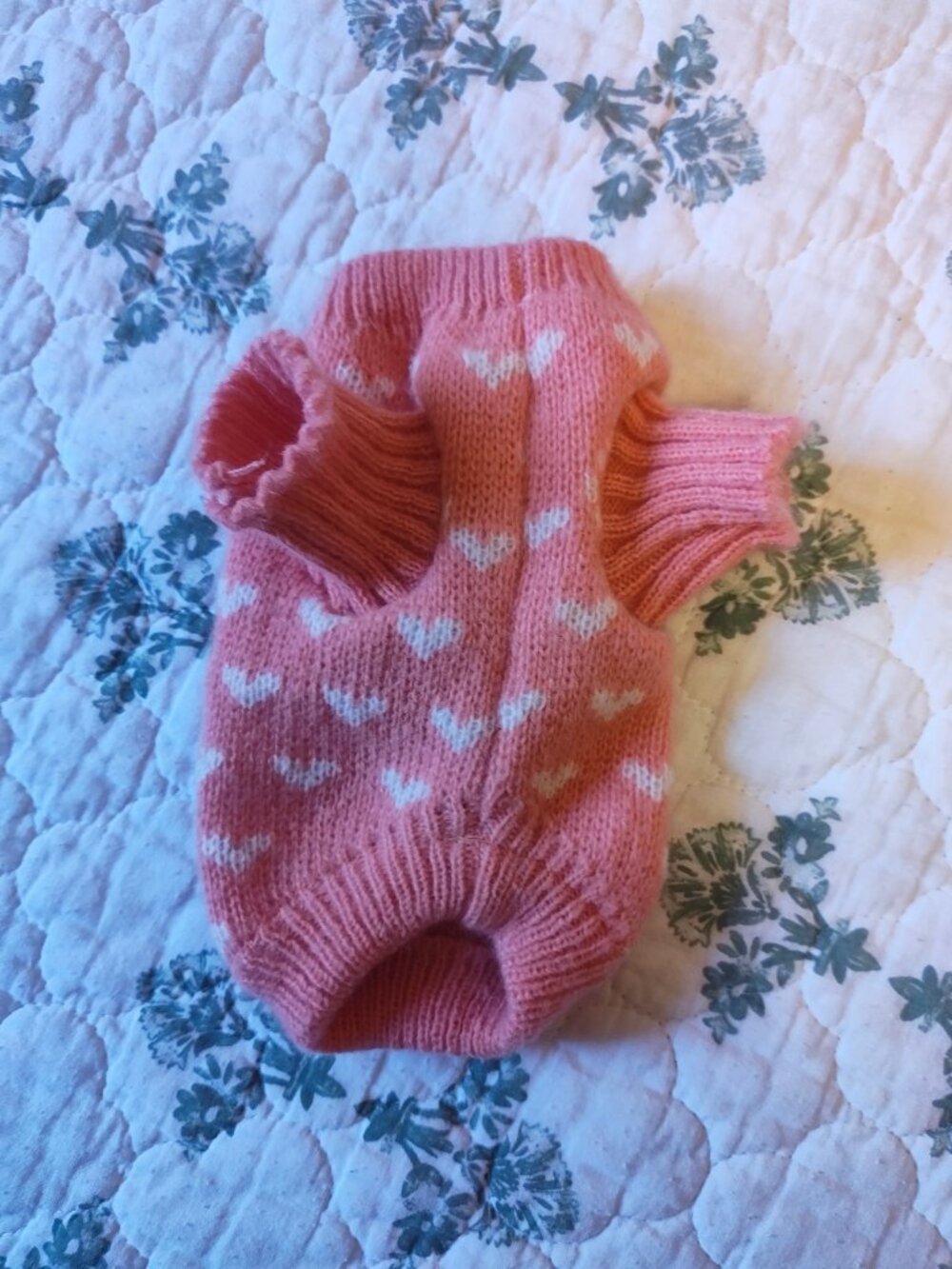 Pink Heart Knitted Dog Sweater Size Small - Picture 2 of 2